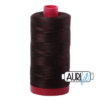 Aurifil 12wt Cotton Mako' 325m Spool - 1130 - Very Dark Bark