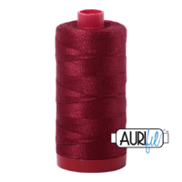 Aurifil 12wt Cotton Mako' 325m Spool - 2460 - Dark Carmine Red