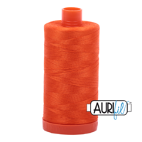 Aurifil 50wt Cotton Mako' 1300m Spool - 1104 - Neon Orange