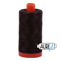 Aurifil 50wt Cotton Mako' 1300m Spool - 1130 - Very Dark Bark