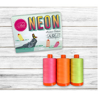 *SPECIAL* Aurifil Designer Collection - Neons & Neutrals (3 Large Spools) by Tula Pink - Buy 2 get 1 free