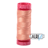 Aurifil 12wt Cotton Mako' 50m Spool - 2215 - Peach