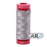 Aurifil 12wt Cotton Mako' 50m Spool - 2620 - Stainless Steel