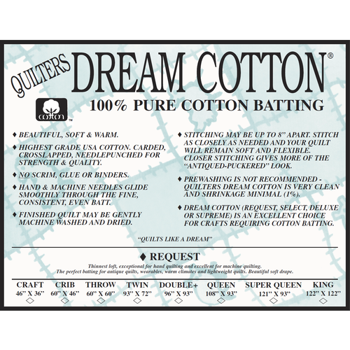 Quilter's Dream Batting Select Queen Cotton (Natural)